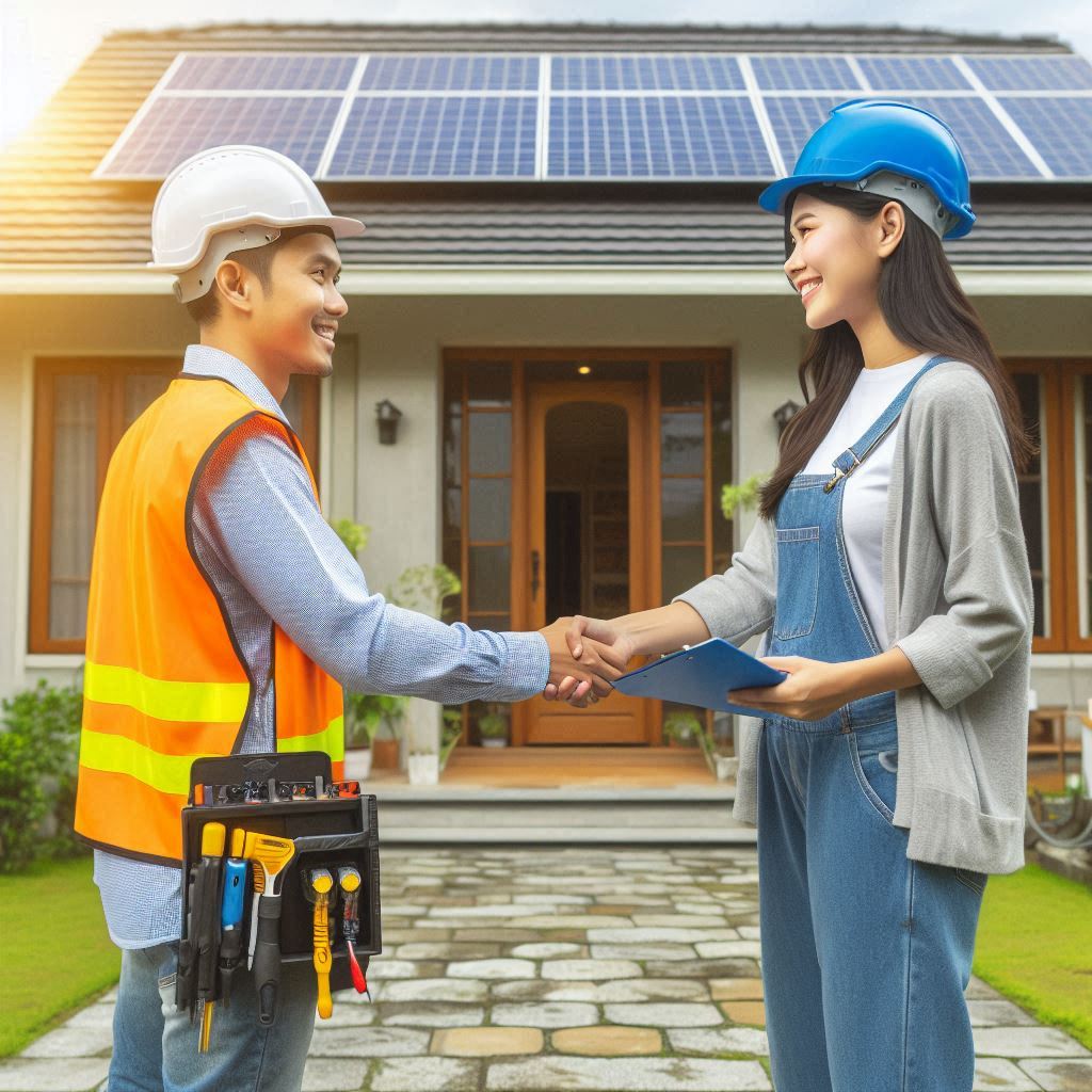 owner worker shake hands